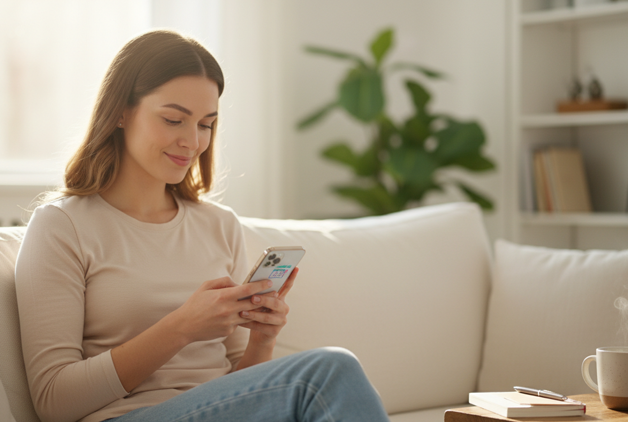 Person using the Flux app on a phone